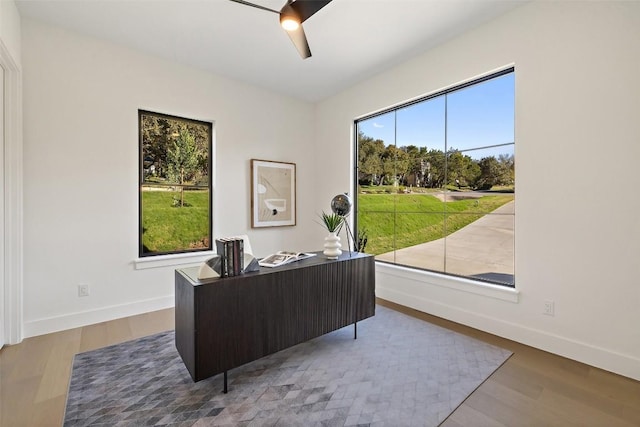 419 Hazeltine Dr, Lakeway, TX 78734 - office area featuring baseboards and wood finished floors