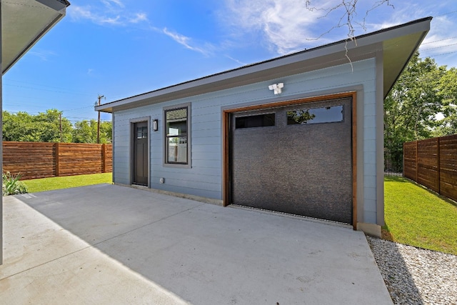 view of garage