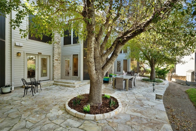 view of patio / terrace featuring french doors