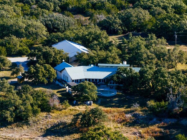 1178 Hidden Creek Dr, Dripping Springs, TX 78620 - aerial view of property and surrounding area featuring a heavily wooded area