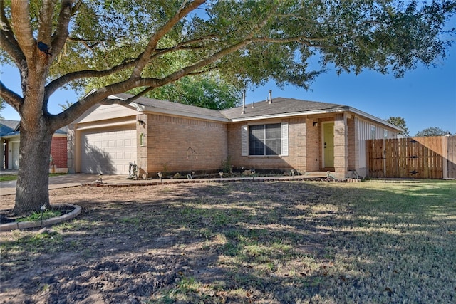 single story home featuring a garage