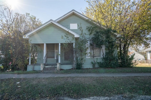 view of front of property with a porch