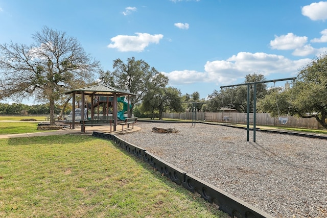 view of play area with a lawn