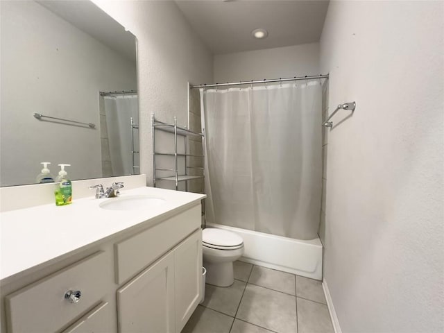 249 El Dorado Rd, Jarrell, TX 76537 - full bathroom featuring vanity, tile patterned floors, and shower / bath combo