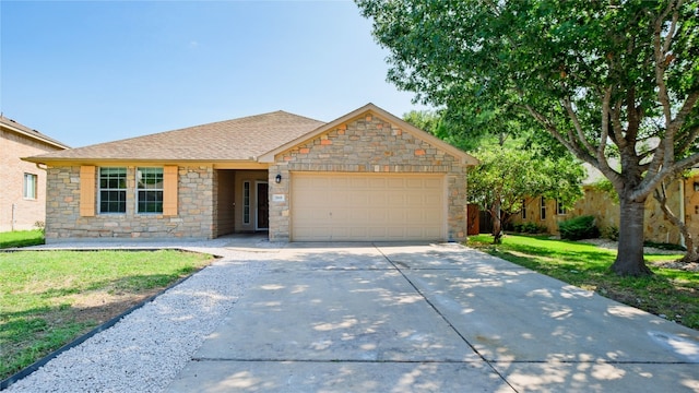 single story home featuring a garage