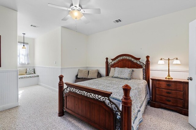 1092 Fm 3000, Elgin, TX 78621 - bedroom with wainscoting and a ceiling fan