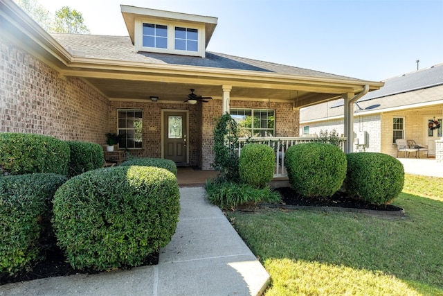 property entrance with a porch