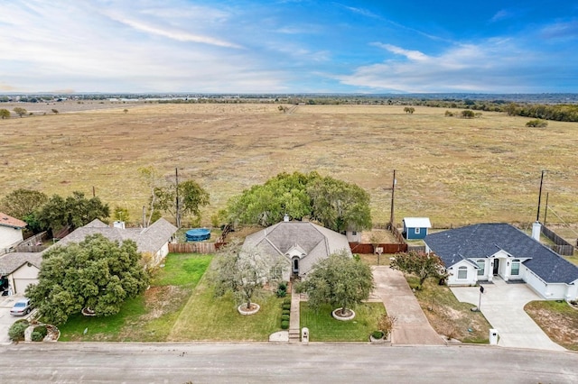 bird's eye view featuring a rural view