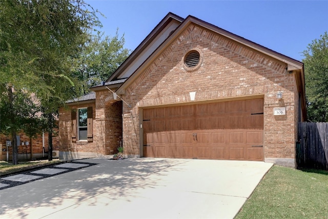 view of front of property featuring a garage