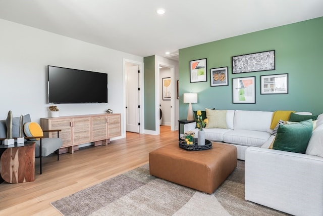 living room featuring hardwood / wood-style floors