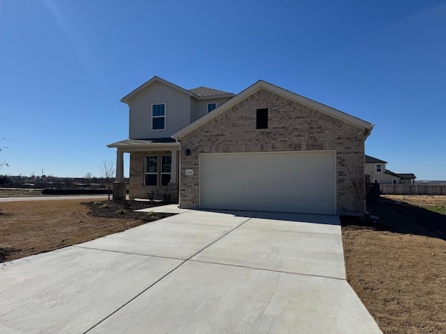 view of front facade featuring a garage