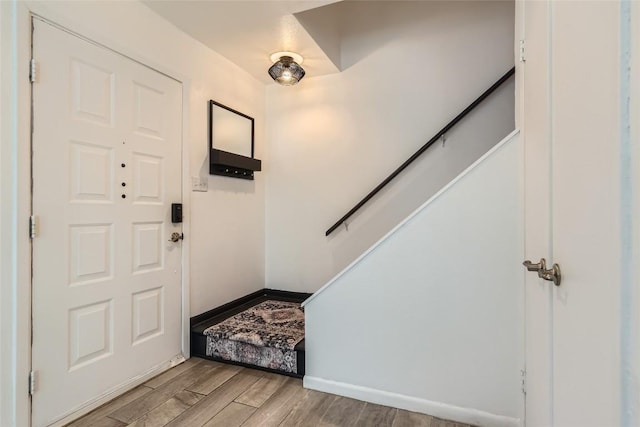 entryway with light hardwood / wood-style floors