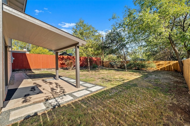 view of yard featuring a patio