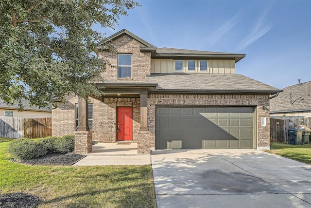 view of front facade featuring a garage