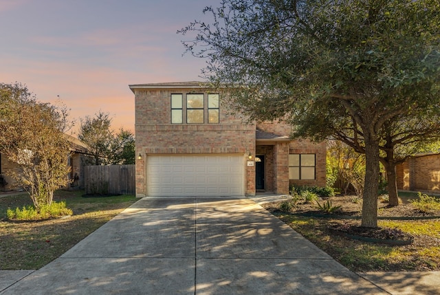 view of property with a garage