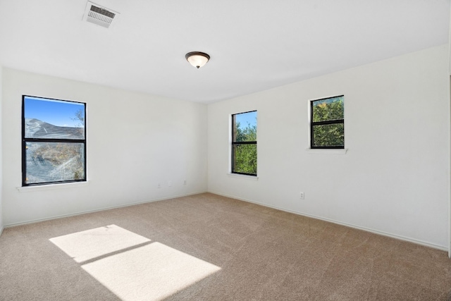 spare room with light colored carpet