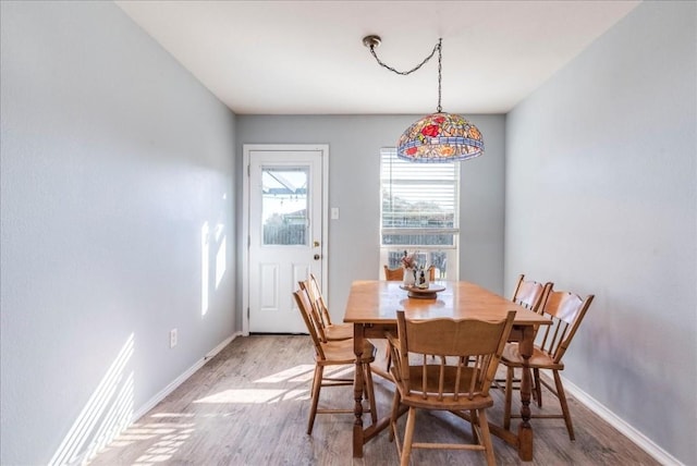 dining space featuring hardwood / wood-style flooring