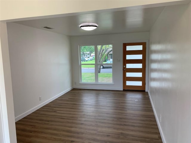 entrance foyer featuring dark hardwood / wood-style floors