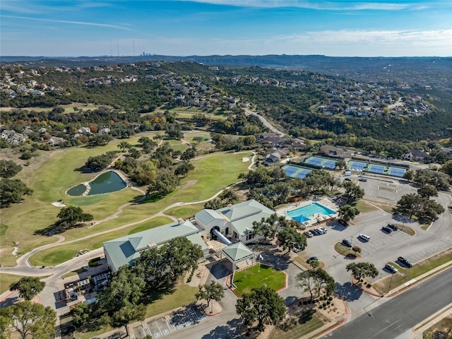 bird's eye view with golf course view