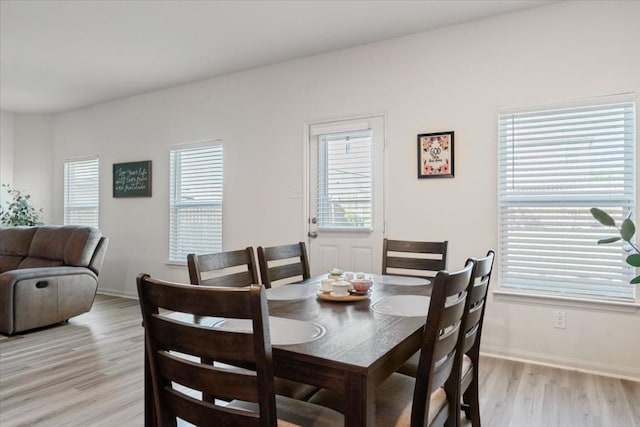 dining room featuring light hardwood / wood-style floors