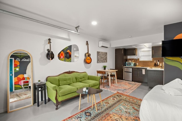 living room featuring a wall unit AC