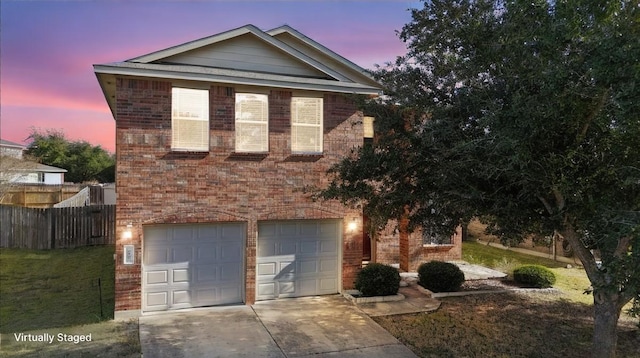 view of front property with a garage