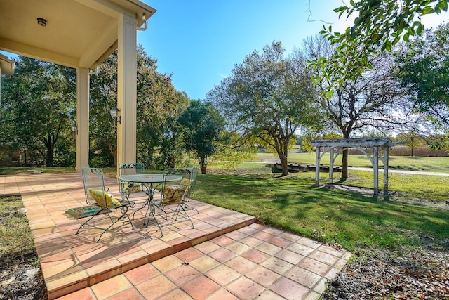 view of patio with a pergola