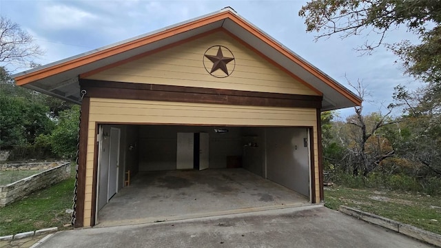 view of garage