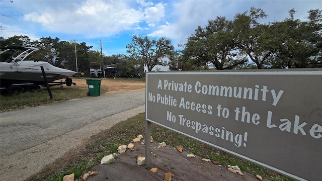 view of community sign