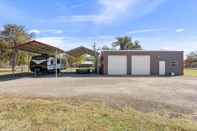 garage with a carport