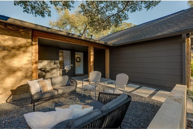 view of patio with an outdoor living space