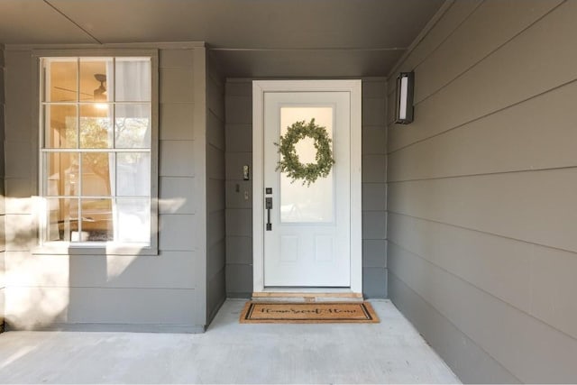 view of doorway to property