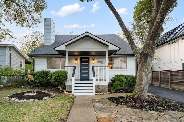 view of front of property with a porch