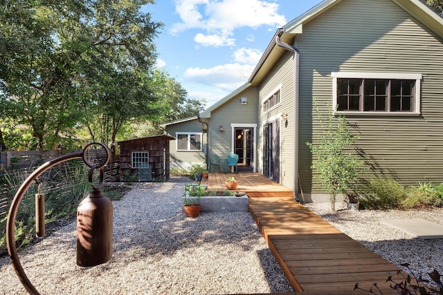 view of yard with a deck