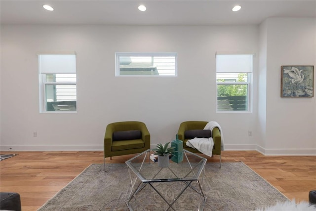 1211 Cometa St Unit B, Austin, TX 78721 - sitting room with wood finished floors, recessed lighting, and baseboards
