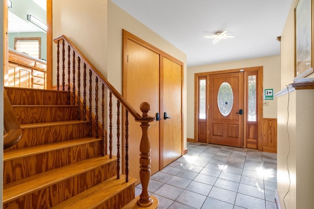 view of tiled entrance foyer