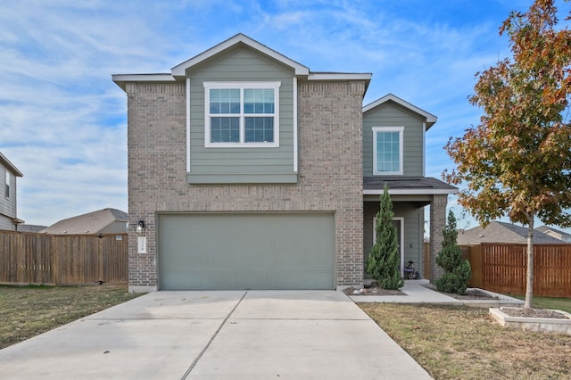 view of property with a garage