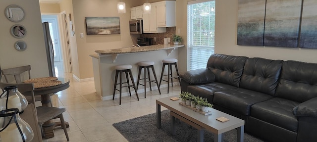 view of tiled living room