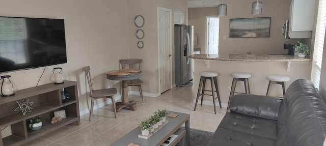 view of tiled living room