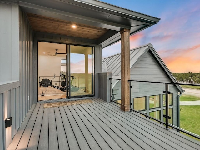 view of deck at dusk