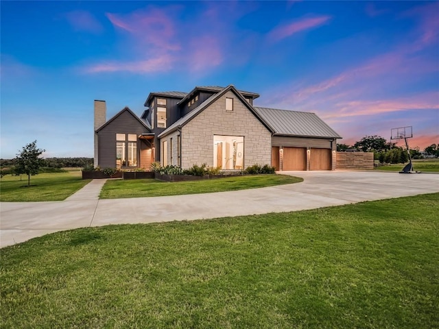 craftsman-style home with a yard