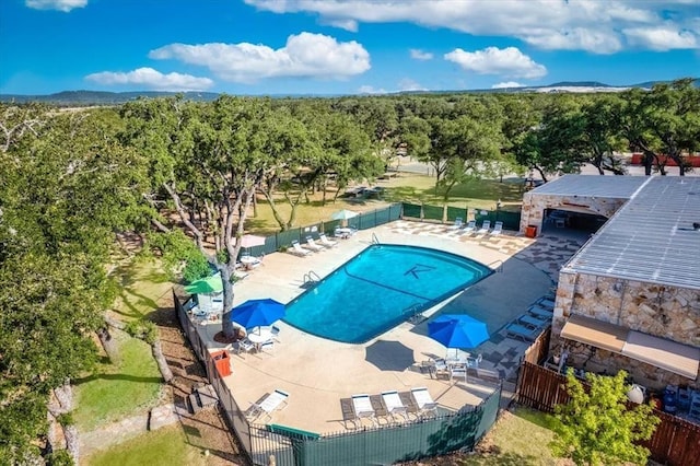 view of pool featuring a patio area