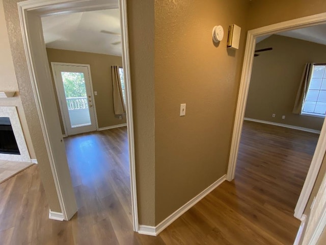 1005 N Lbj Dr Unit A-5, San Marcos, TX 78666 - corridor with wood finished floors and baseboards