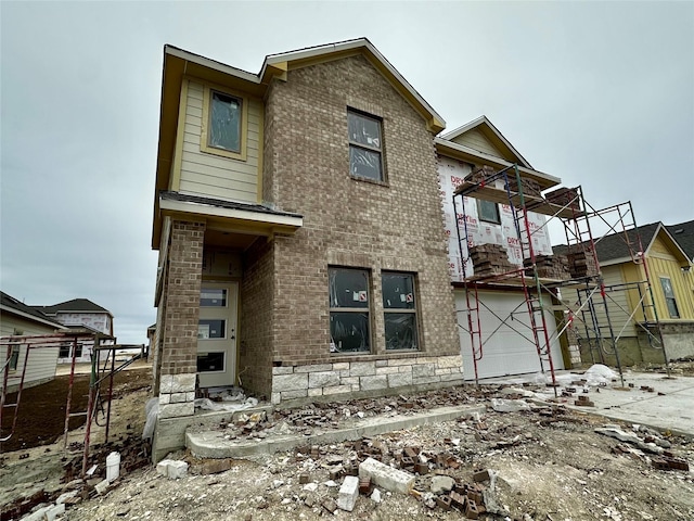 view of front of house with a garage