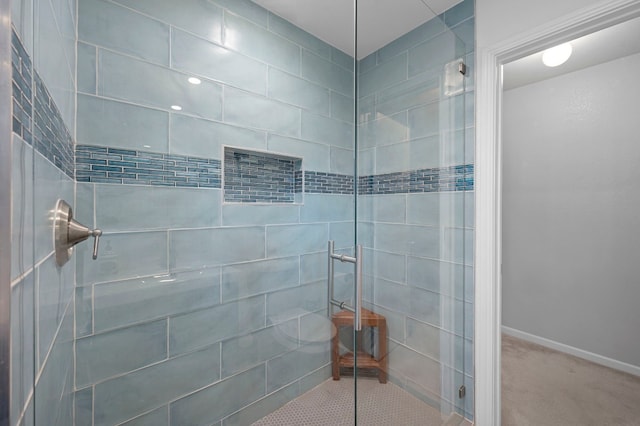 bathroom with an enclosed shower