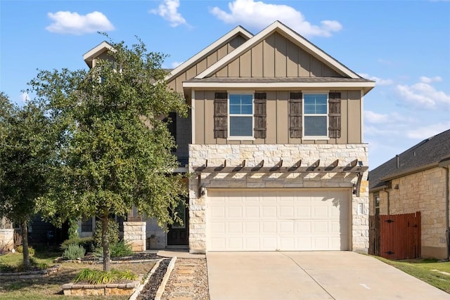 craftsman-style home featuring a garage