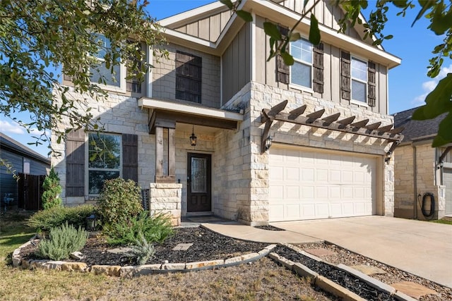 view of front of house with a garage