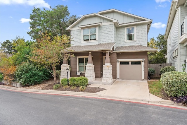 craftsman-style home with a garage