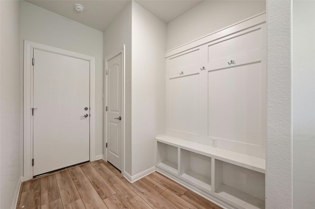 mudroom featuring light hardwood / wood-style floors