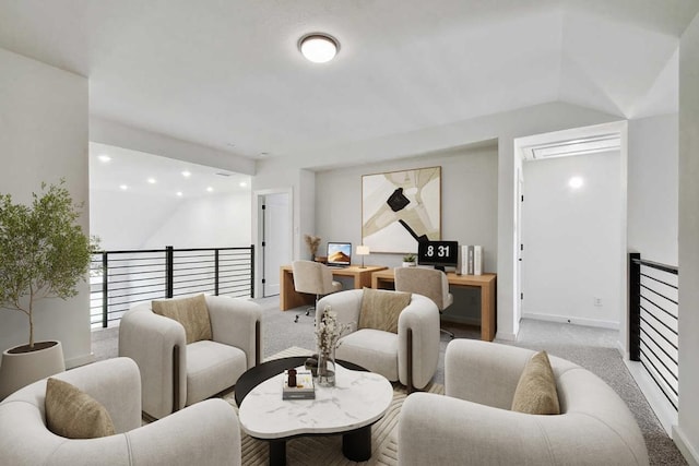 596 Biscayne Bay Bnd, Kyle, TX 78640 - living area with carpet and recessed lighting